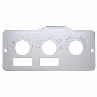 United Pacific - Peterbilt Stainless A/C Control Plate - 2 Square Openings