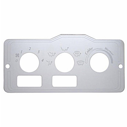 United Pacific - Peterbilt Stainless A/C Control Plate - 2 Square Openings