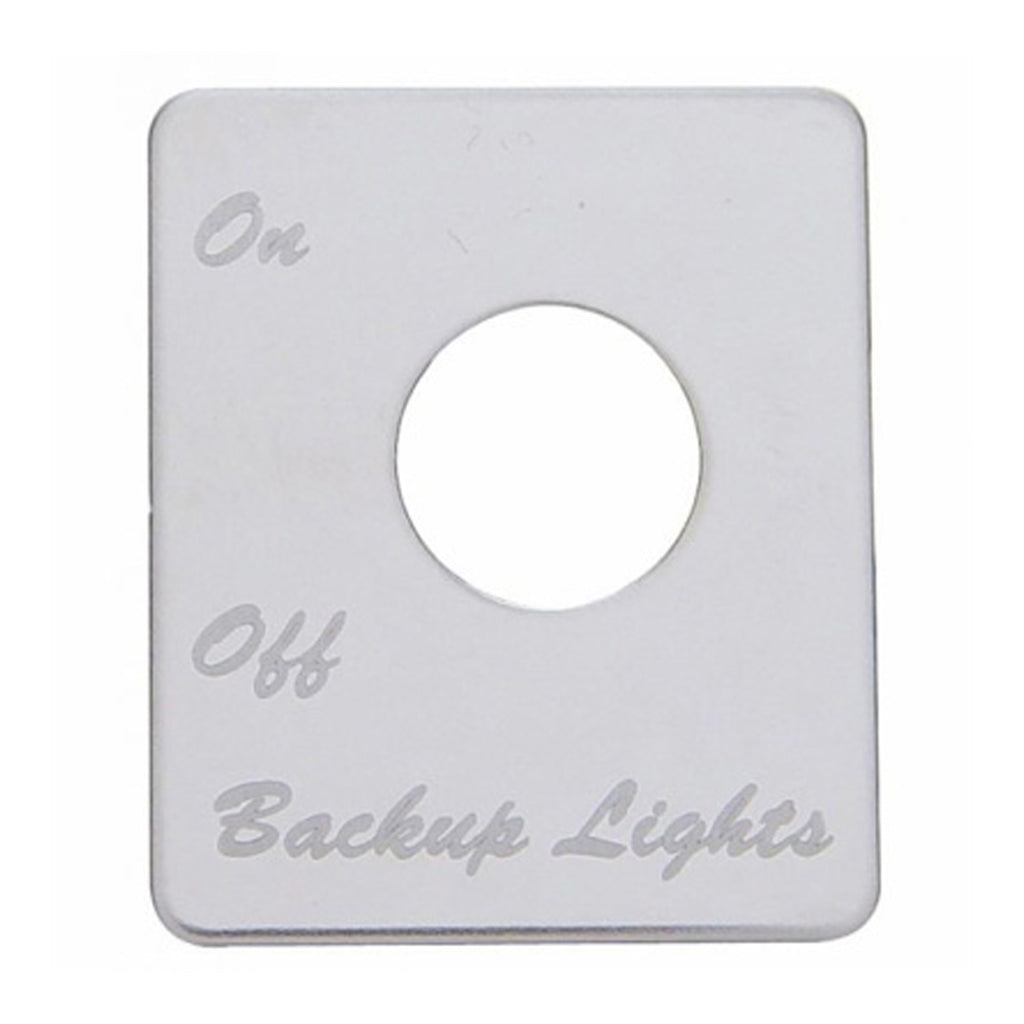 United Pacific - Stainless Steel Switch Name Plate For Peterbilt - Backup Light