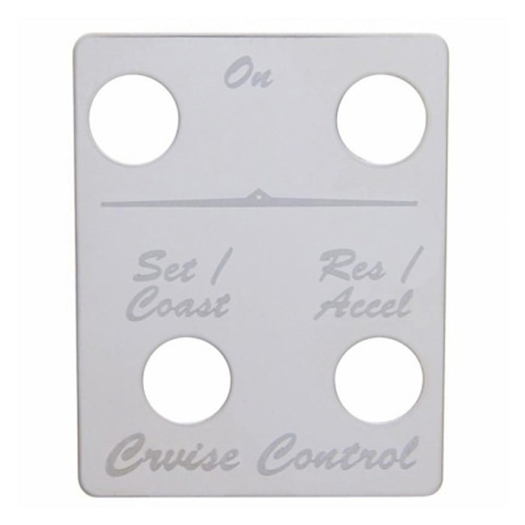 United Pacific - Stainless Steel Switch Name Plate For Peterbilt - Cruise Control (4 Switches)