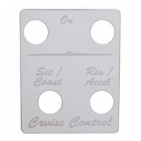 United Pacific - Stainless Steel Switch Name Plate For Peterbilt - Cruise Control (4 Switches)