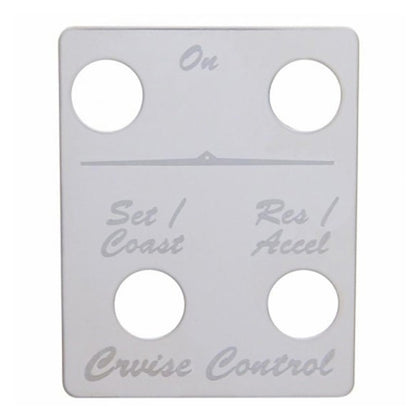 United Pacific - Stainless Steel Switch Name Plate For Peterbilt - Cruise Control (4 Switches)