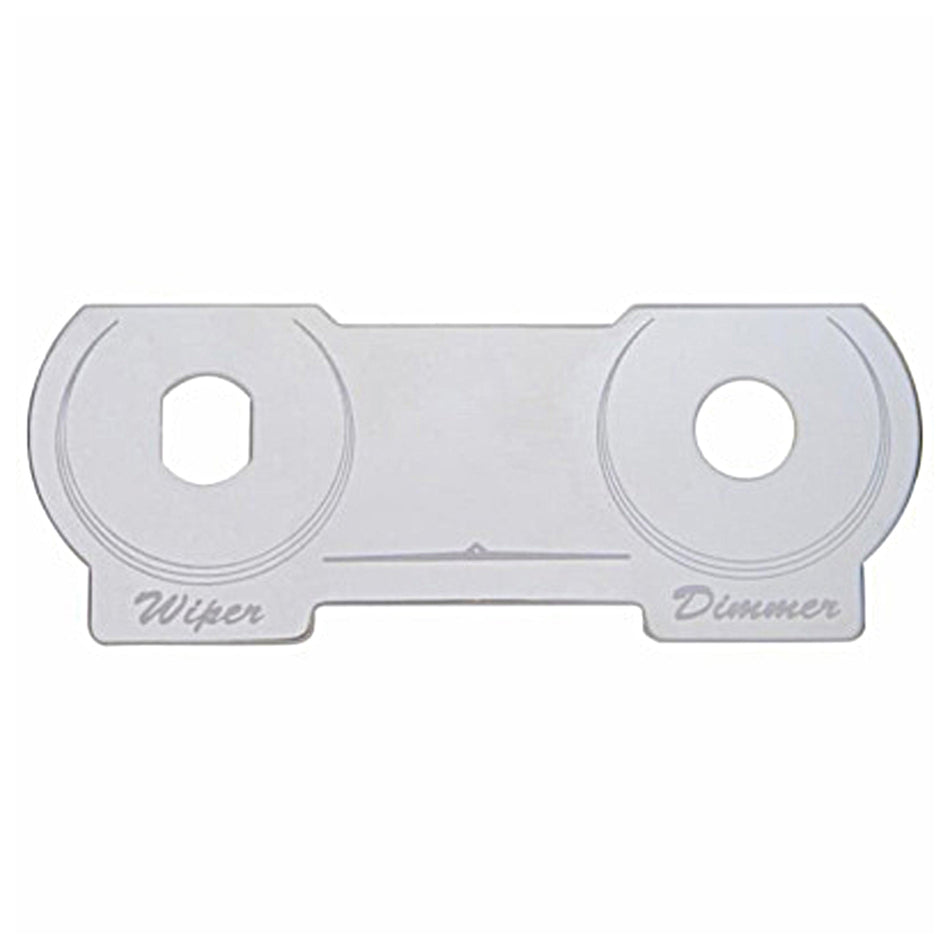 United Pacific - Stainless Steel Switch Name Plate For Peterbilt - Dimmer & Wiper