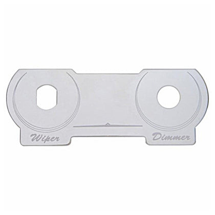 United Pacific - Stainless Steel Switch Name Plate For Peterbilt - Dimmer & Wiper