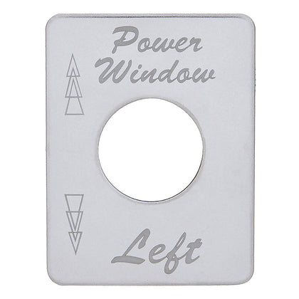 United Pacific - Stainless Steel Switch Name Plate For Peterbilt - Power Window (Left)