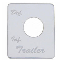 United Pacific - Stainless Steel Switch Name Plate For Peterbilt - Trailer Air Suspension