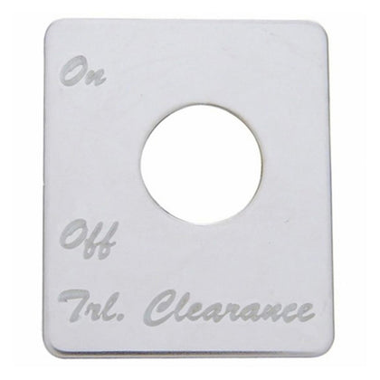 United Pacific - Stainless Steel Switch Name Plate For Peterbilt - Trailer Clearance