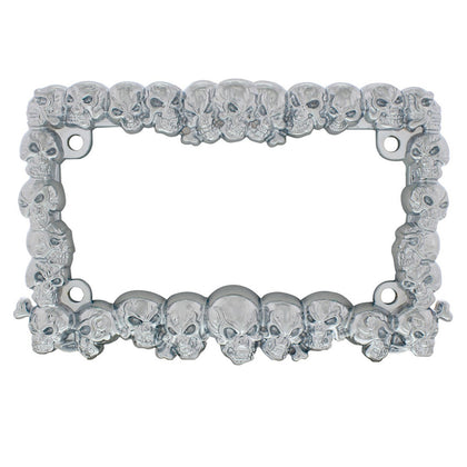 United Pacific - Skull Motorcycle License Plate Frame - Chrome