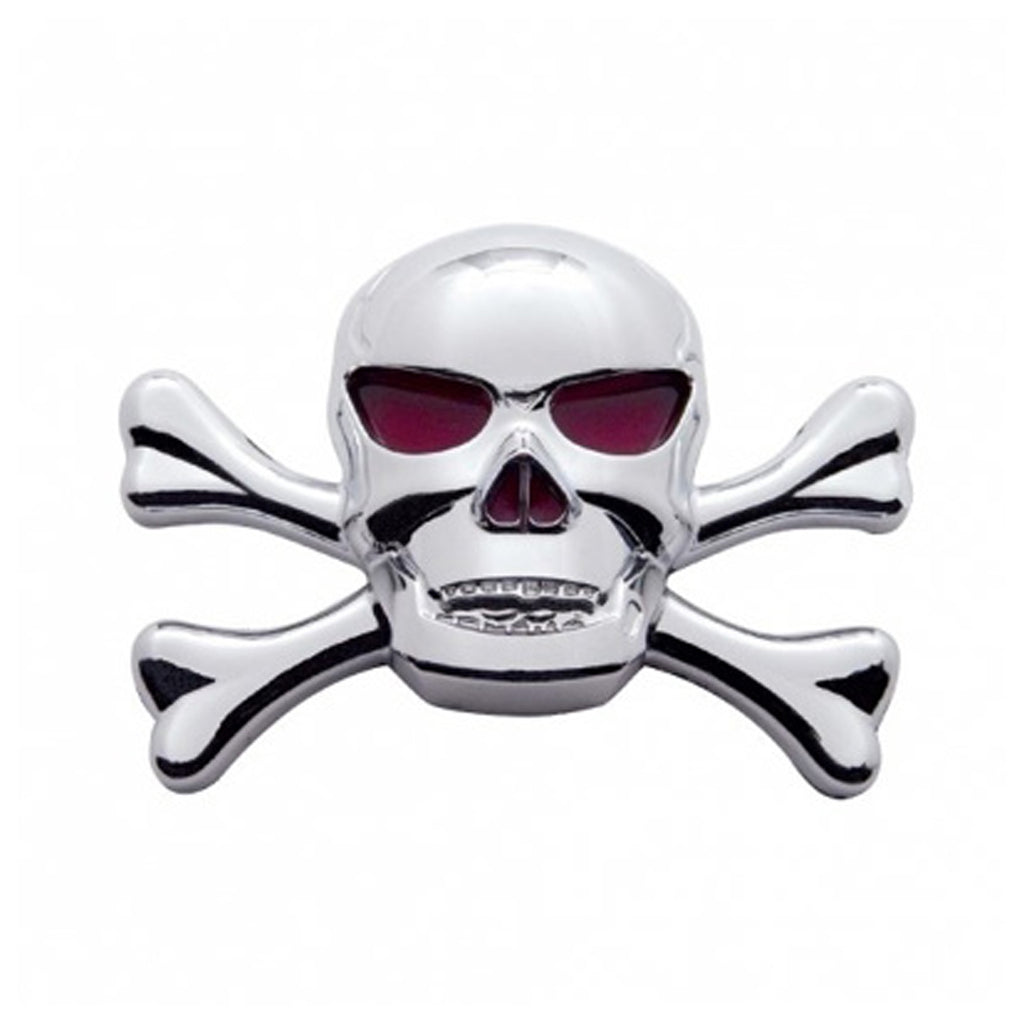 United Pacific - Chrome Skull Accent With Crossbones