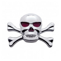 United Pacific - Chrome Skull Accent With Crossbones
