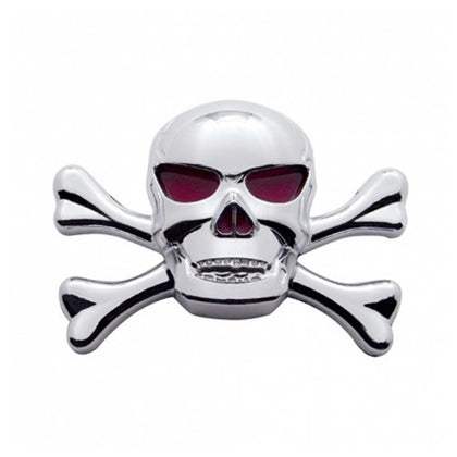 United Pacific - Chrome Skull Accent With Crossbones