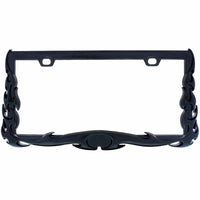 United Pacific - Flame License Plate Frame - Black
