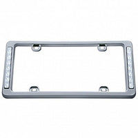 14 LED Chrome License Plate Frame - White or Red LEDs (Clear Lens)