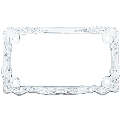 United Pacific - Motorcycle License Plate Frame - Chrome Flame & Frame