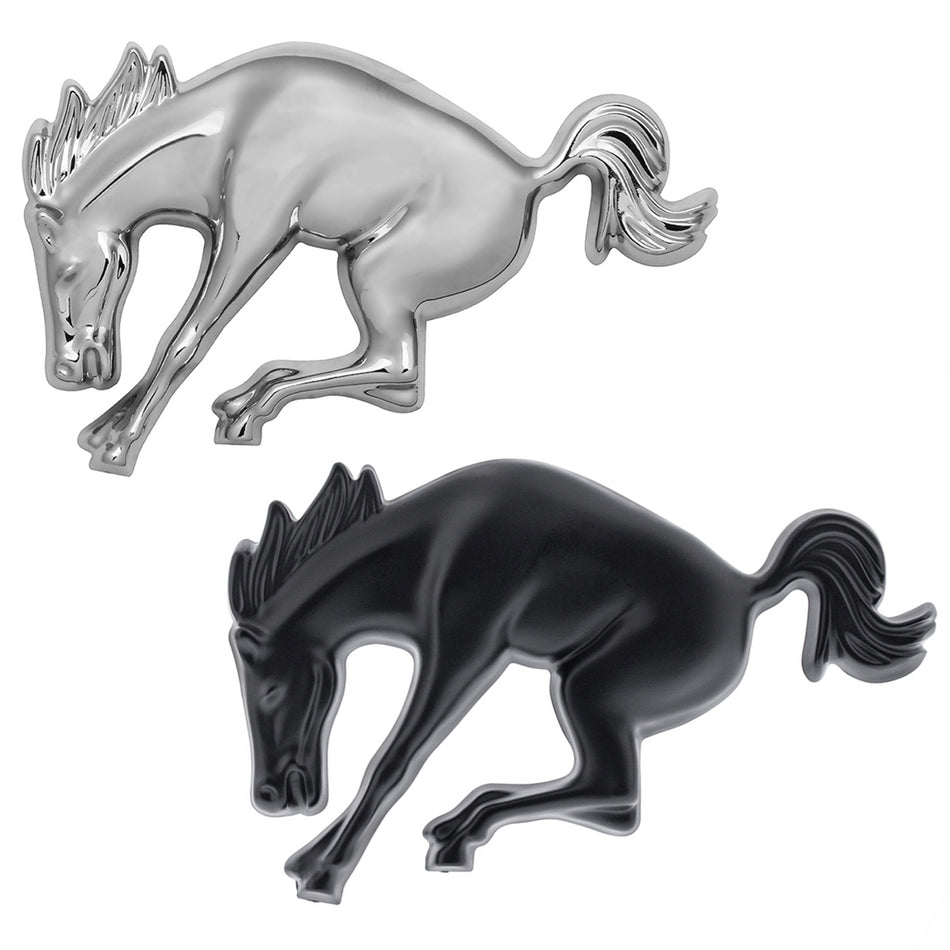 United Pacific - Plastic Bucking Horse Emblem - Chrome or Matte Black