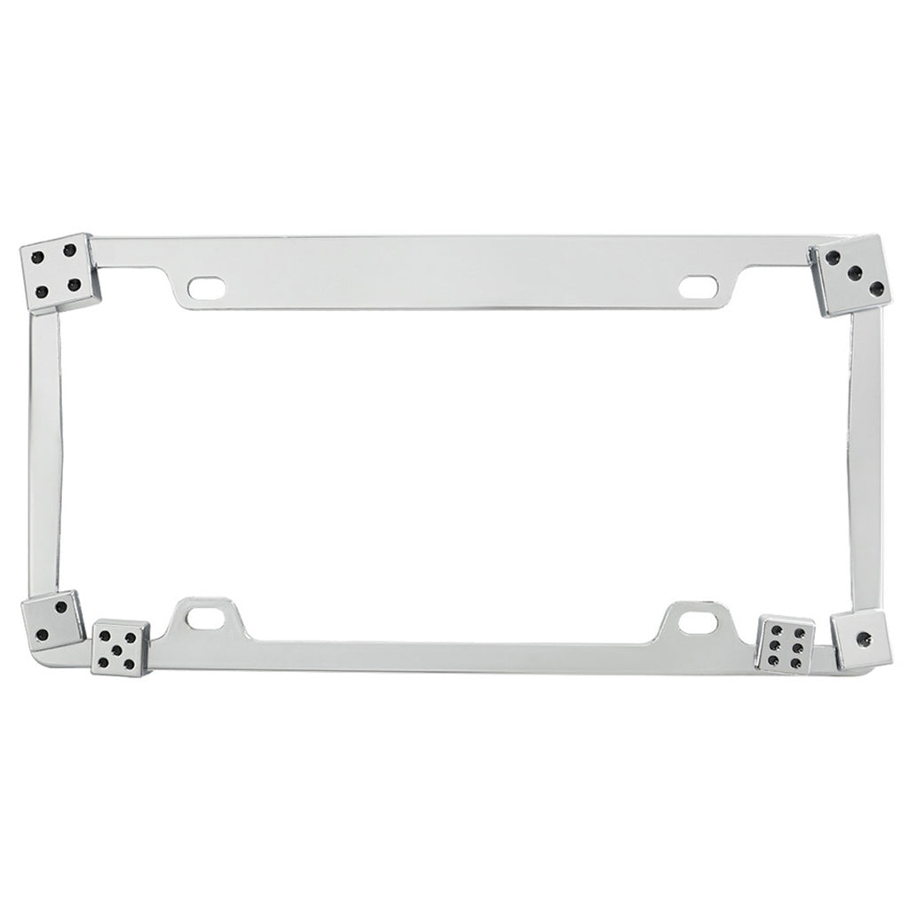 United Pacific - Dice License Plate Frame - Chrome