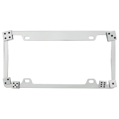 United Pacific - Dice License Plate Frame - Chrome