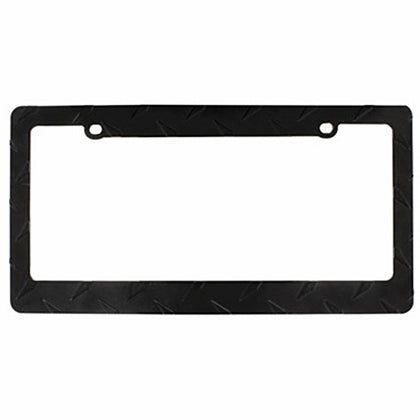 United Pacific - Diamond Plate License Plate Frame - Black