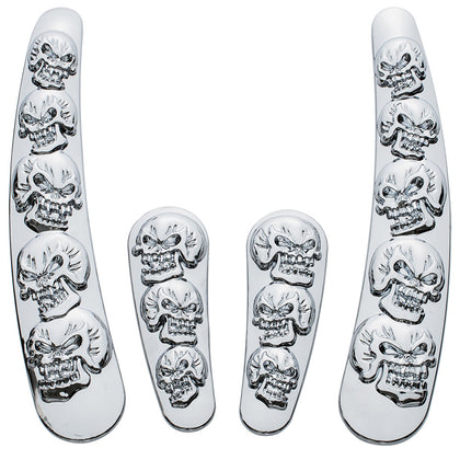 United Pacific - Chrome Skull Swing Arm Accent Set For Harley Motorcycle