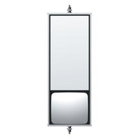 United Pacific - 6" X 16" 430 Stainless Steel West Coast Mirror With Convex Lower Mirror - Non Heated