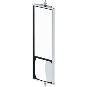United Pacific - 6" X 16" 430 Stainless Steel West Coast Mirror With Convex Lower Mirror - Non Heated