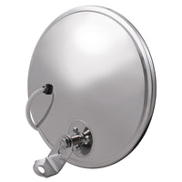 8-1/2" 430 Stainless Steel Heated 320R Convex Mirror - Centered or Offset Mounting Stud