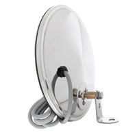 8-1/2" 430 Stainless Steel Heated 320R Convex Mirror - Centered or Offset Mounting Stud