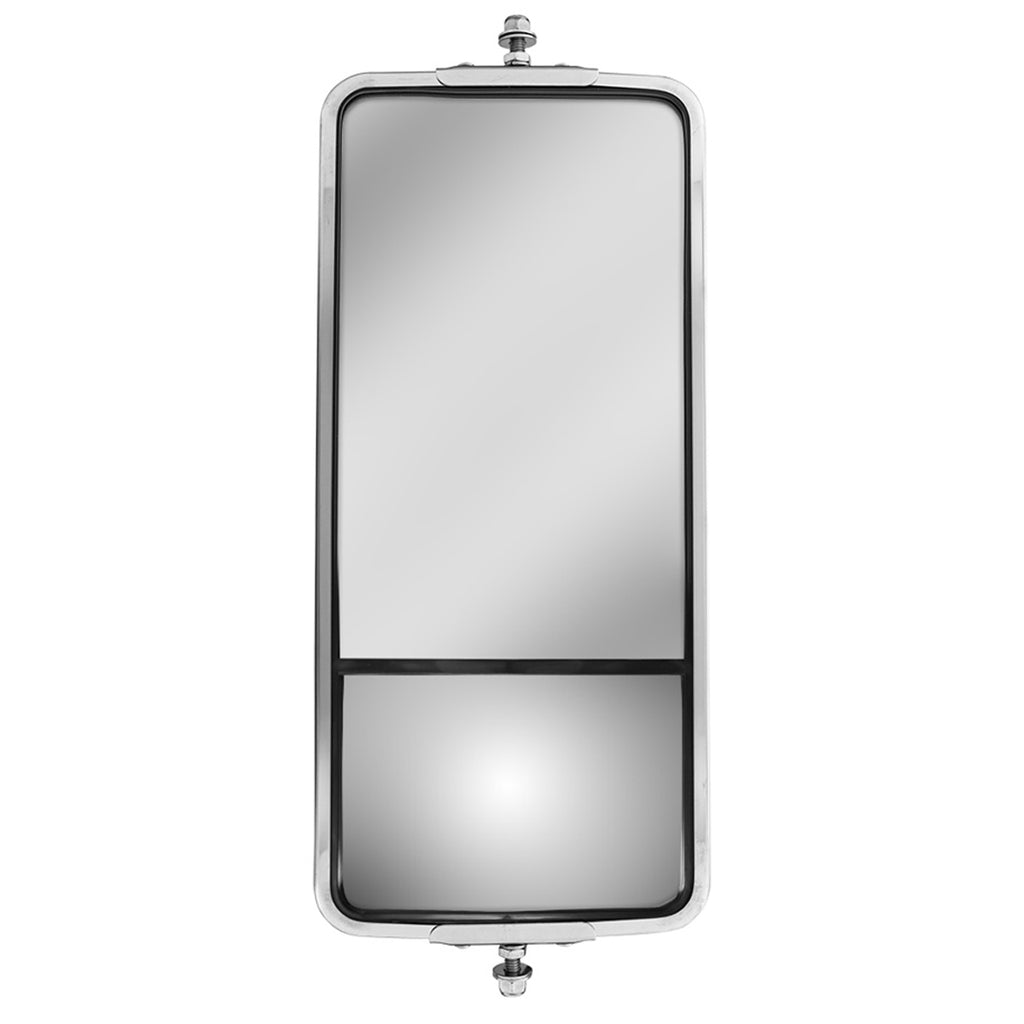 7" X 16" 430 Stainless Steel West Coast Style Mirror With Convex Lower Mirror - Non Heated