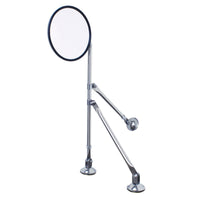 United Pacific - 8-1/2" Convex Mirror With Stainless Tripod Fender Mirror Bracket