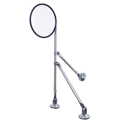 United Pacific - 8-1/2" Convex Mirror With Stainless Tripod Fender Mirror Bracket