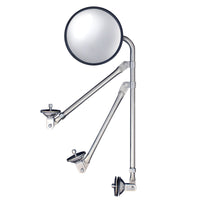 United Pacific - 8-1/2" Convex Mirror With Stainless Tripod Fender Mirror Bracket