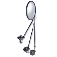 United Pacific - 8-1/2" Convex Mirror With Stainless Tripod Fender Mirror Bracket