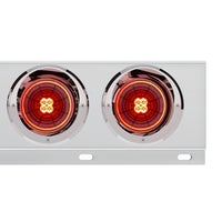 3-3/4" Bolt Pattern SS Spring Loaded Bar With 6X 4" 13 LED Abyss Lights & Visors - Red LEDs (Red or Clear Lens)