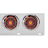 3-3/4" Bolt Pattern SS Spring Loaded Bar With 6X 4" 13 LED Abyss Lights & Visors - Red LEDs (Red or Clear Lens)