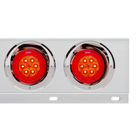 3-3/4" Bolt Pattern SS Spring Loaded Bar With 6X 4" 16 LED Turbine Lights & Visors - Red LEDs (Red or Clear Lens)