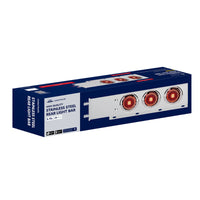 3-3/4" Bolt Pattern SS Spring Loaded Bar With 6X 4" 16 LED Turbine Lights & Visors - Red LEDs (Red or Clear Lens)