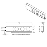 3-3/4" Bolt Pattern SS Spring Loaded Bar With 6X 4" 16 LED Turbine Lights & Visors - Red LEDs (Red or Clear Lens)