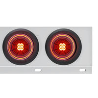 3-3/4" Bolt Pattern SS Spring Loaded Bar With 6 X 4" 13 LED Abyss Lights - Red LEDs (Red or Clear Lens)
