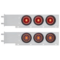 3-3/4" Bolt Pattern SS Spring Loaded Bar With 6 X 4" 13 LED Abyss Lights - Red LEDs (Red or Clear Lens)