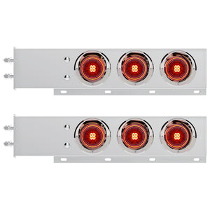 2-1/2" Bolt Pattern SS Spring Loaded Bar With 6X 4" 13 LED Abyss Lights - Red LEDs (Red or Clear Lens)