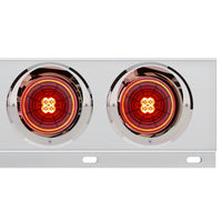2-1/2" Bolt Pattern SS Spring Loaded Bar With 6X 4" 13 LED Abyss Lights - Red LEDs (Red or Clear Lens)
