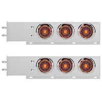 2-1/2" Bolt Pattern SS Spring Loaded Bar With 6X 4" 13 LED Abyss Lights - Red LEDs (Red or Clear Lens)