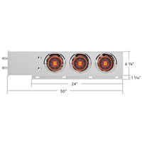 2-1/2" Bolt Pattern SS Spring Loaded Bar With 6X 4" 13 LED Abyss Lights - Red LEDs (Red or Clear Lens)