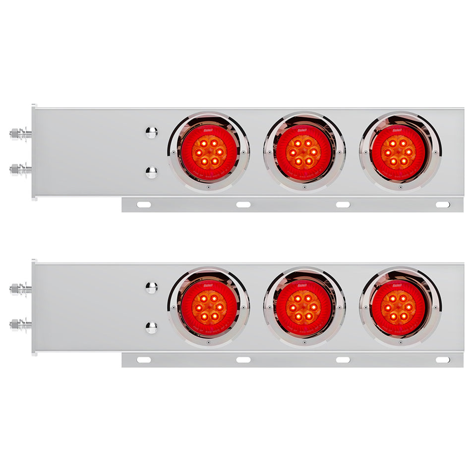 2-1/2" Bolt Pattern SS Spring Loaded Bar With 6 X 4" 16 LED Turbine Lights with Visor or Grommet