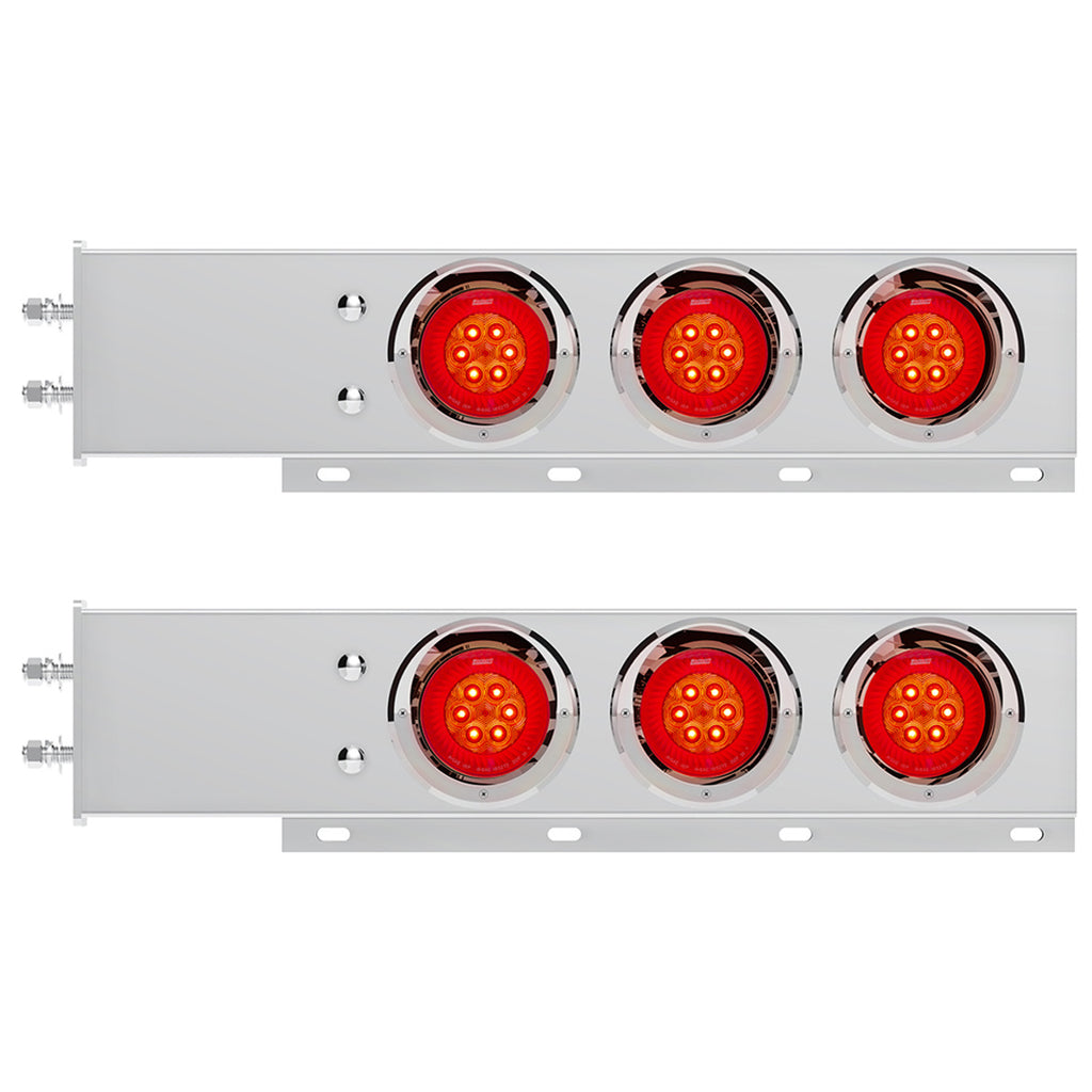 2-1/2" Bolt Pattern SS Spring Loaded Bar With 6 X 4" 16 LED Turbine Lights with Visor or Grommet