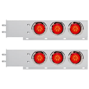 2-1/2" Bolt Pattern SS Spring Loaded Bar With 6 X 4" 16 LED Turbine Lights with Visor or Grommet