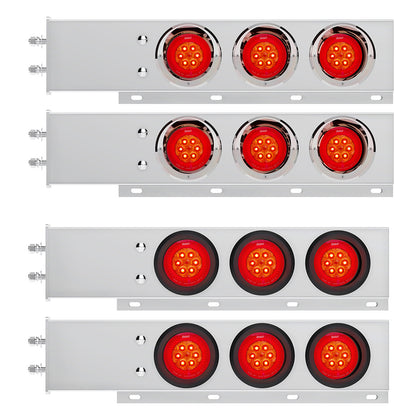 2-1/2" Bolt Pattern SS Spring Loaded Bar With 6 X 4" 16 LED Turbine Lights with Visor or Grommet