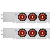 2-1/2" Bolt Pattern SS Spring Loaded Bar With 6X 4" 13 LED Abyss Lights - Red LEDs (Red or Clear Lens)