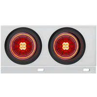 2-1/2" Bolt Pattern SS Spring Loaded Bar With 6X 4" 13 LED Abyss Lights - Red LEDs (Red or Clear Lens)