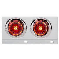 2" Bolt Pattern Stainless Spring Loaded Light Bar With 6X 4" 13 LED Abyss Lights - Red LEDs (Red or Clear Lens)